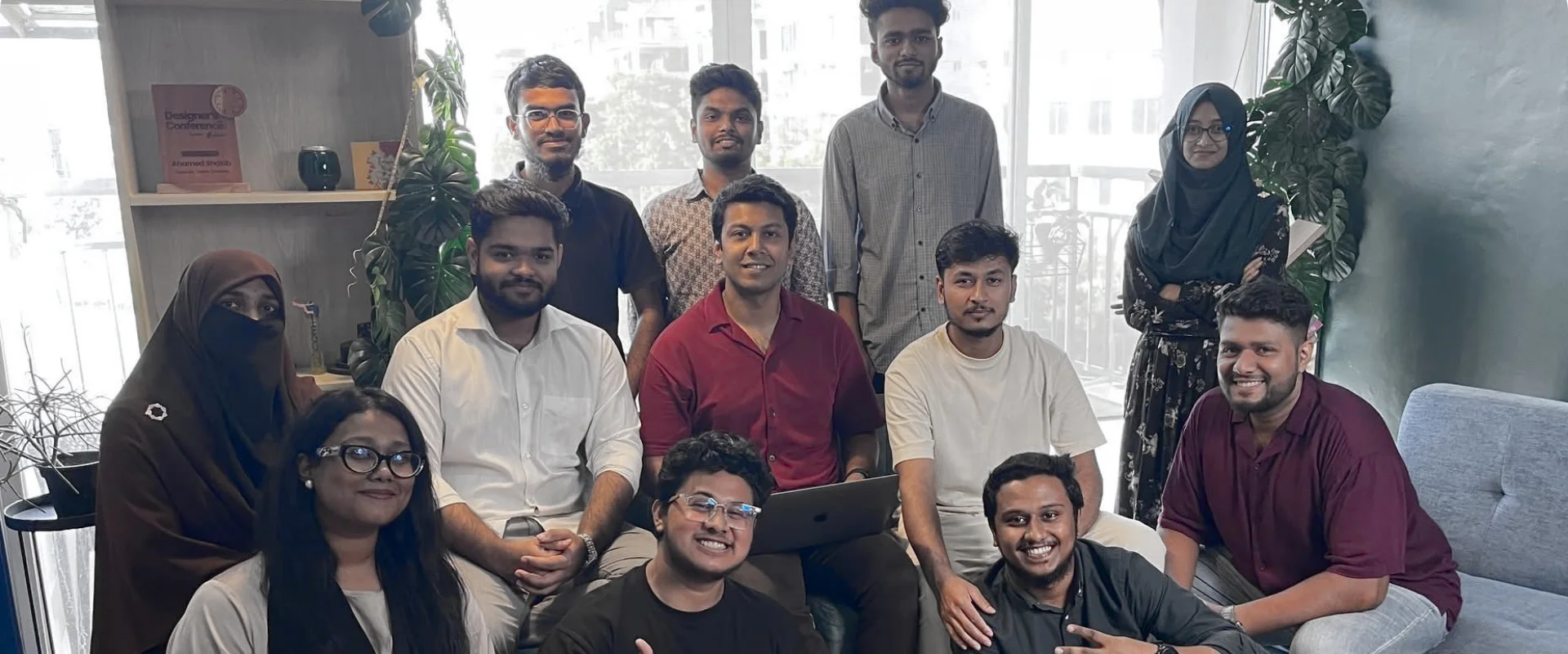 The AI Varsity team at the Team Qreative studio in Dhaka